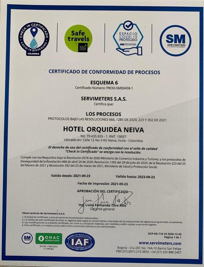 Hotel Orquidea Neiva เนย์บา ภายนอก รูปภาพ